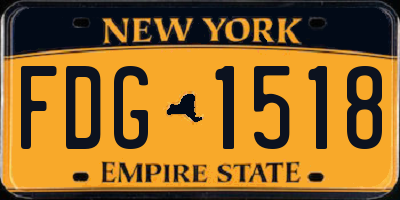 NY license plate FDG1518