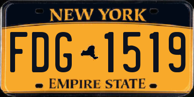 NY license plate FDG1519