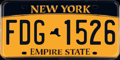 NY license plate FDG1526