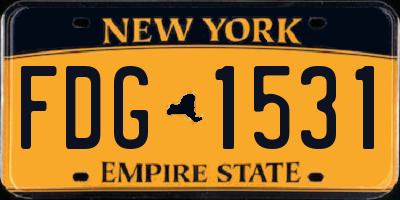 NY license plate FDG1531