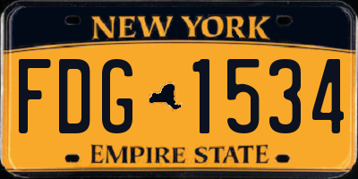 NY license plate FDG1534