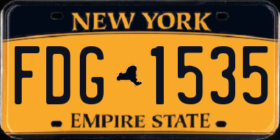 NY license plate FDG1535