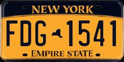 NY license plate FDG1541