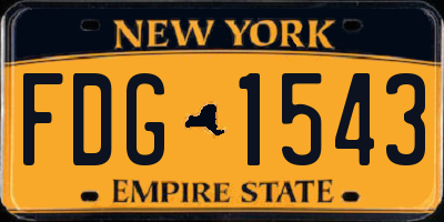 NY license plate FDG1543