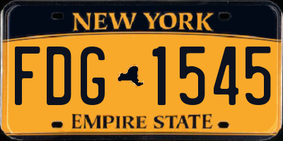 NY license plate FDG1545