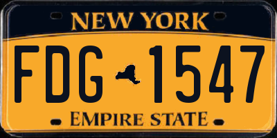 NY license plate FDG1547