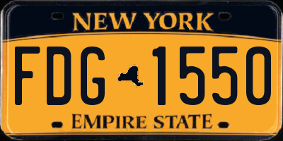 NY license plate FDG1550