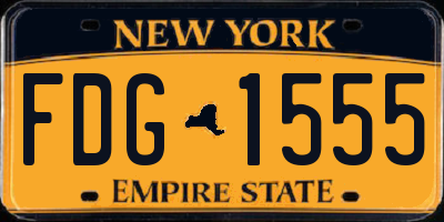 NY license plate FDG1555