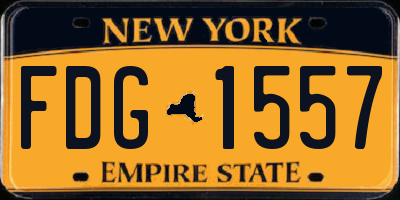 NY license plate FDG1557