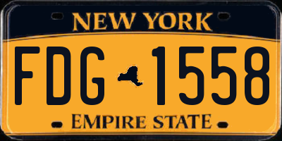 NY license plate FDG1558
