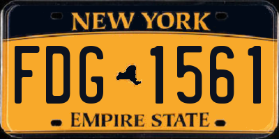 NY license plate FDG1561