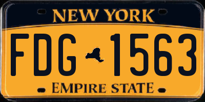 NY license plate FDG1563