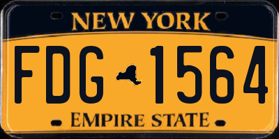 NY license plate FDG1564