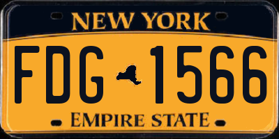 NY license plate FDG1566