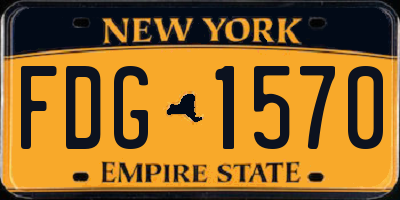 NY license plate FDG1570