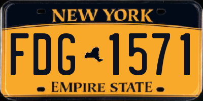 NY license plate FDG1571