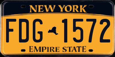 NY license plate FDG1572