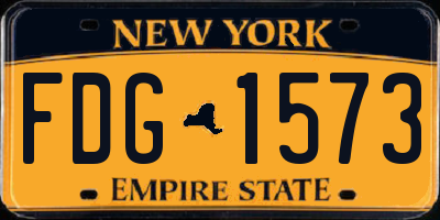 NY license plate FDG1573