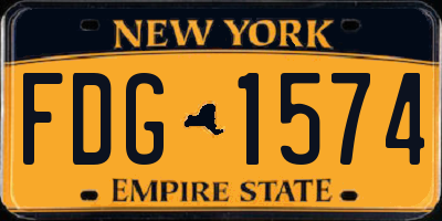NY license plate FDG1574
