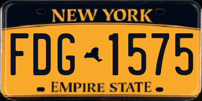 NY license plate FDG1575