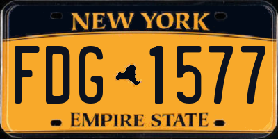 NY license plate FDG1577