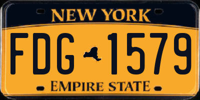 NY license plate FDG1579