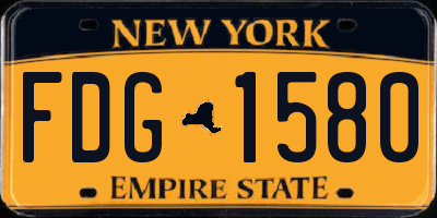 NY license plate FDG1580