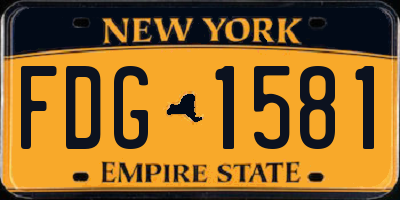 NY license plate FDG1581
