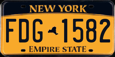 NY license plate FDG1582