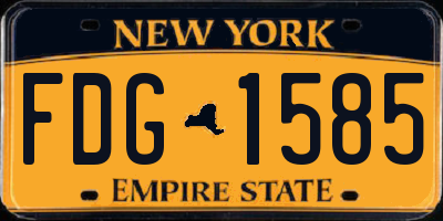 NY license plate FDG1585