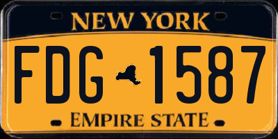 NY license plate FDG1587