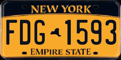 NY license plate FDG1593