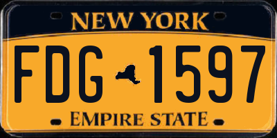 NY license plate FDG1597