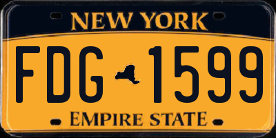 NY license plate FDG1599