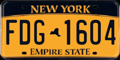 NY license plate FDG1604