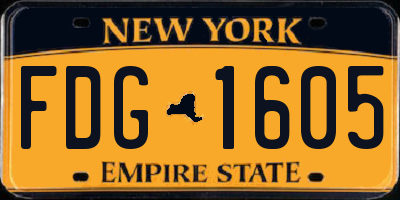 NY license plate FDG1605