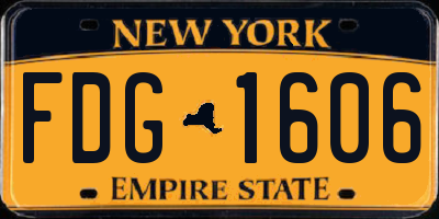NY license plate FDG1606