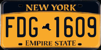 NY license plate FDG1609