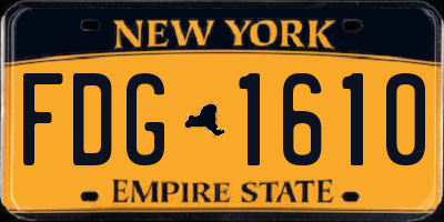 NY license plate FDG1610