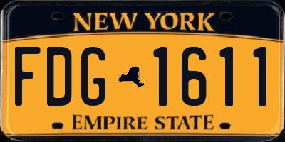 NY license plate FDG1611