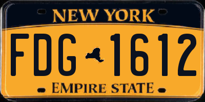 NY license plate FDG1612