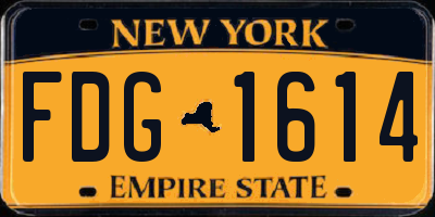 NY license plate FDG1614