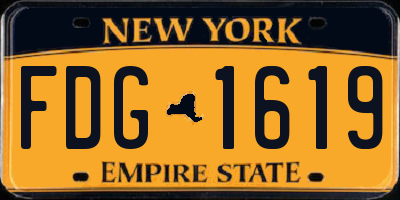 NY license plate FDG1619