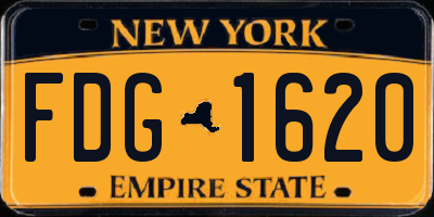 NY license plate FDG1620
