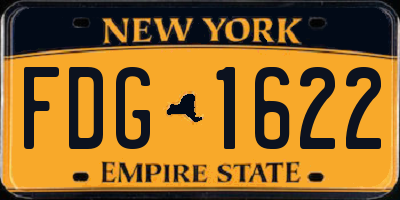 NY license plate FDG1622