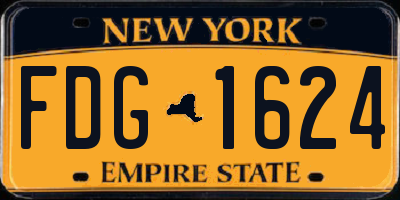 NY license plate FDG1624