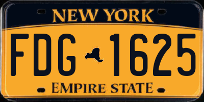 NY license plate FDG1625