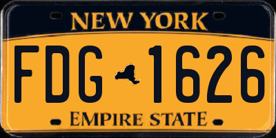 NY license plate FDG1626