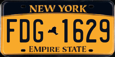 NY license plate FDG1629