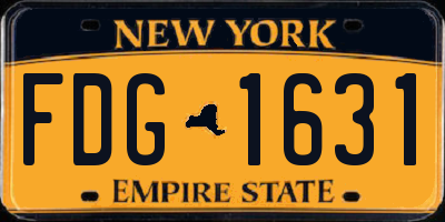 NY license plate FDG1631